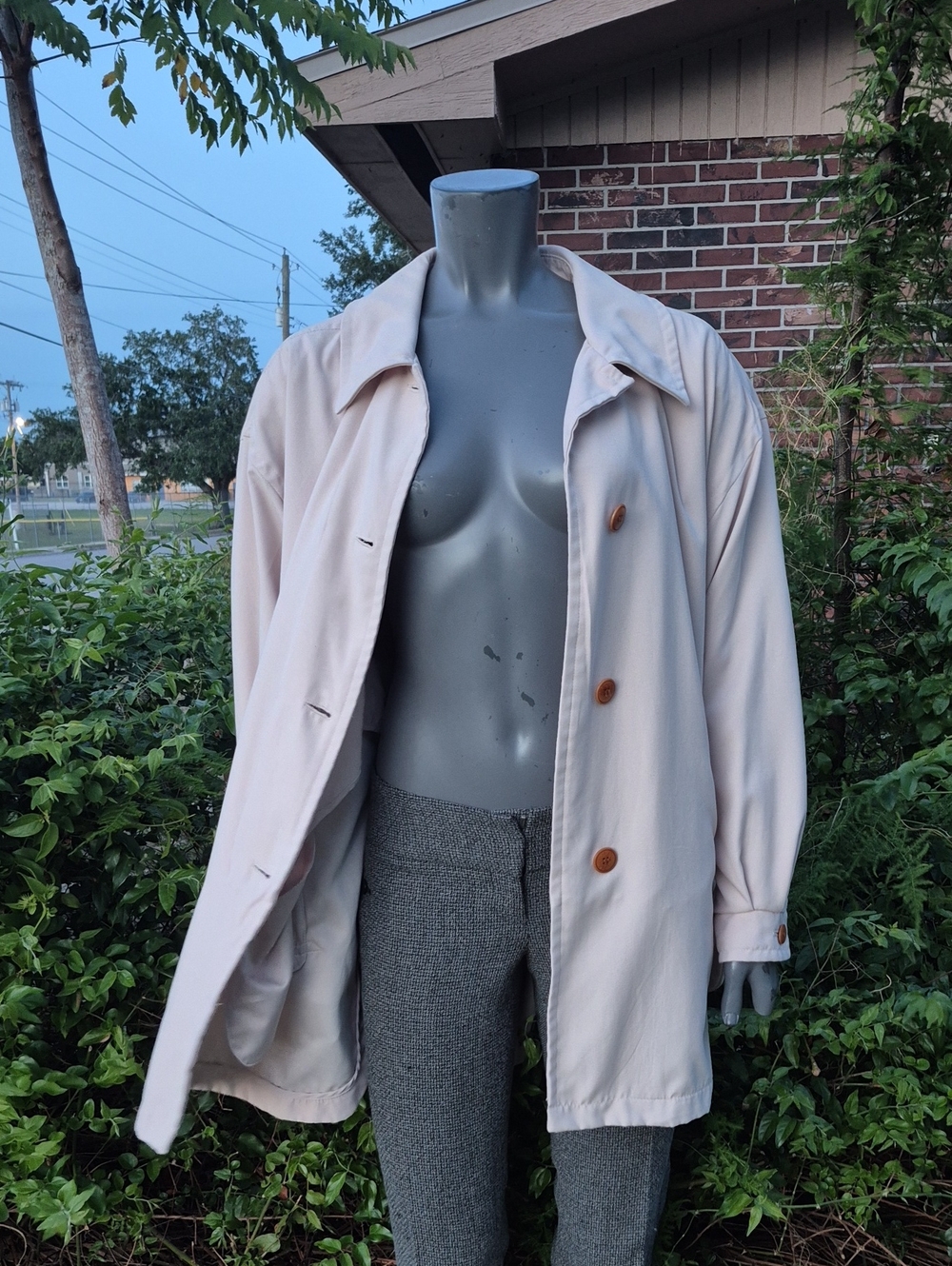 London Fog (USA) Ladies Vintage Pale Pink Ultra Soft Fabric Rain/Trench Coat
